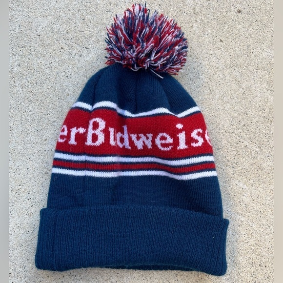 Budweiser Beanie Hat Multicolor Spell-Out One Size Tassel Beer USA Garden Iconic - Picture 5 of 6